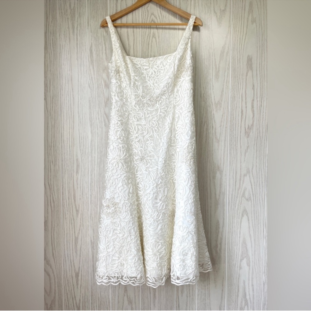 Robert Bullock White Wedding Dress Midi #37255 Size 10 EUC